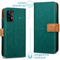 imoshion Luxe Canvas Bookcase Samsung Galaxy A72 - Groen