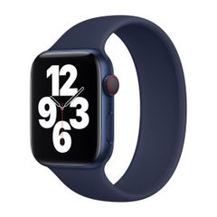 Apple Siliconen solobandje Apple Watch | 44/45/46/49 mm - Maat 5 - Deep Navy