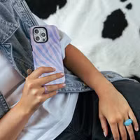 Selencia Vivid Backcover met MagSafe Apple iPhone 15 Pro - Zebra Light Pink Lilac