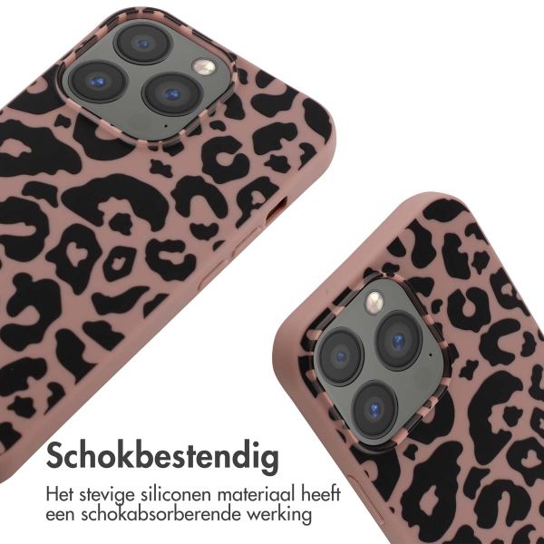 imoshion Siliconen design hoesje met koord iPhone 13 Pro - Animal Pink