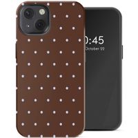 Selencia Vivid Backcover met MagSafe Apple iPhone 13 - Happy Dots Chocolate