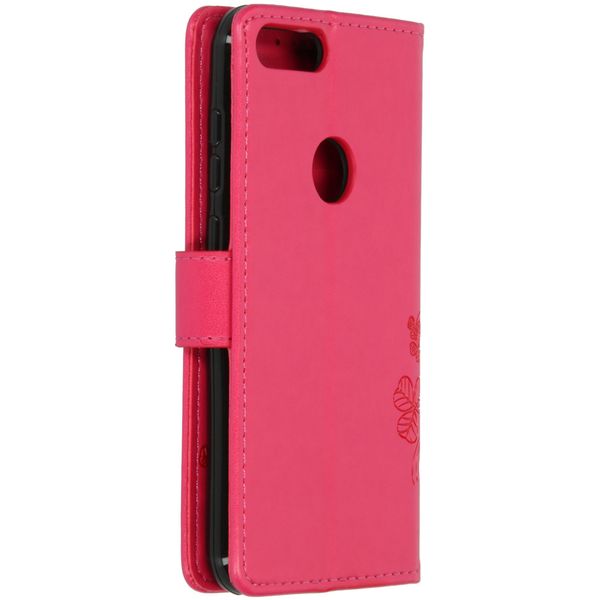 Klavertje Bloemen Bookcase Alcatel 1S (2019) - Fuchsia