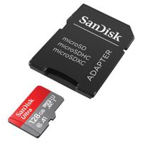 SanDisk microSD Ultra - 128GB - inclusief SD Adapter - Full HD