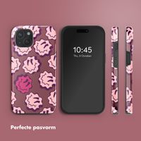 Selencia Vivid Backcover met MagSafe Apple iPhone 15 - Wavy Smiley Pink