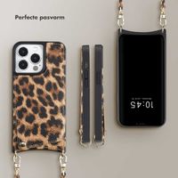 Selencia Nova Backcover met koord en pashouder iPhone 13 Pro - Leopard