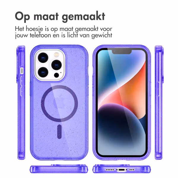 imoshion Sparkle Backcover met MagSafe Apple iPhone 13 Pro - Glitter Paars