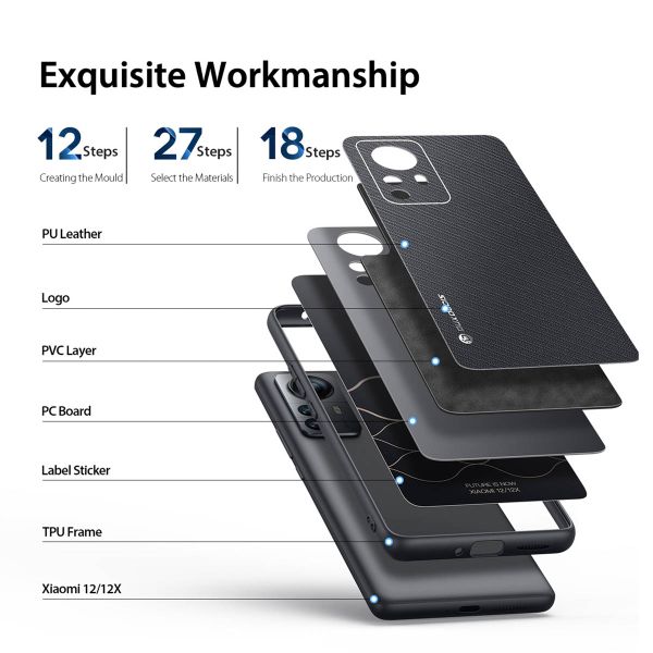 Dux Ducis Fino Backcover Xiaomi 12 / 12X - Zwart