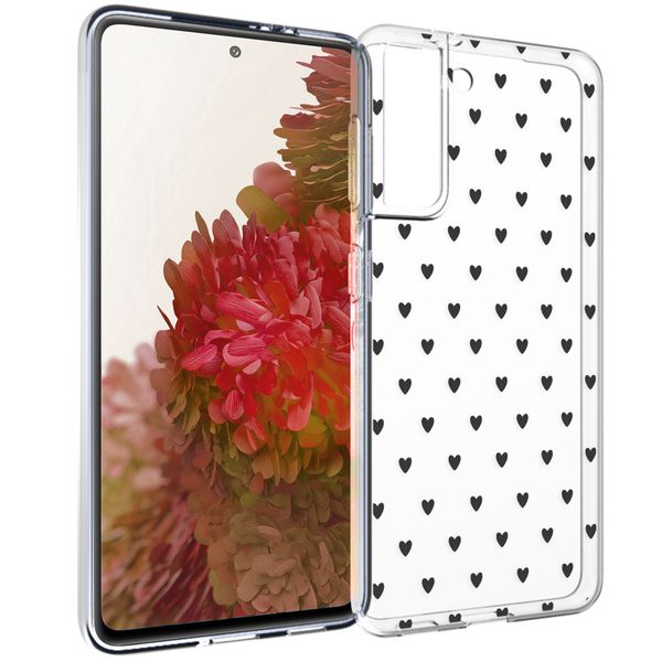 imoshion Design hoesje Samsung Galaxy S21 - Hartjes - Zwart