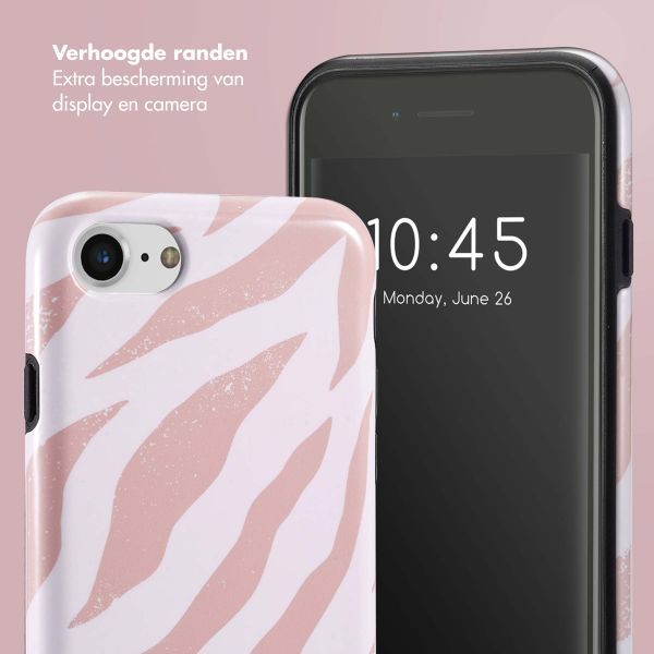 Selencia Vivid Tough Backcover iPhone SE (2022 / 2020) / 8 / 7 / 6(s) - Colorful Zebra Old Pink