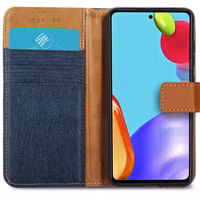 imoshion Luxe Canvas Bookcase Samsung Galaxy A52(s) (5G/4G) -Donkerblauw