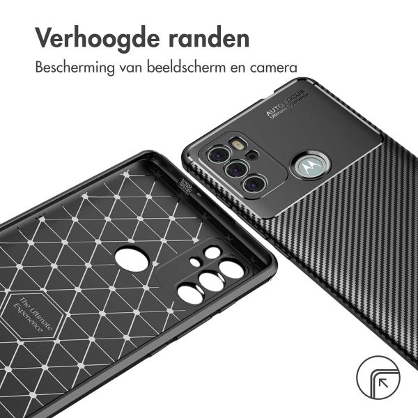 imoshion Carbon Softcase Backcover Motorola Moto G60s - Zwart