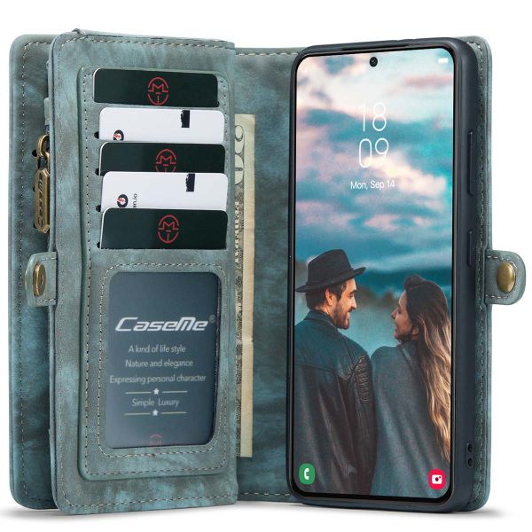 CaseMe Luxe Lederen 2 in 1 Portemonnee Bookcase Samsung Galaxy S22 - Groen