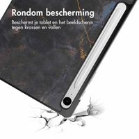 imoshion Design Trifold Bookcase Samsung Galaxy Tab S10 Lite / S9 11.0 inch / Tab S10 FE / S9 FE 10.9 inch - Black Marble