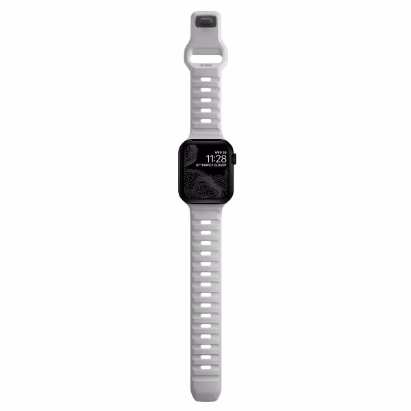 Nomad Sport band FKM Apple Watch Series 1 t/m 11 / SE / Ultra (44/45/46/49 mm) - Lunar Gray