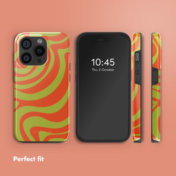 Selencia Vivid Back Cover with MagSafe Apple iPhone 15 Pro - Wavy Swirl Orange Fern