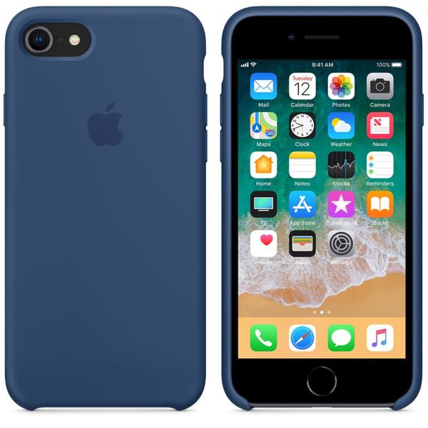 Apple Silicone Backcover Apple iPhone SE (2022 / 2020) / 8 / 7 - Blue Cobalt