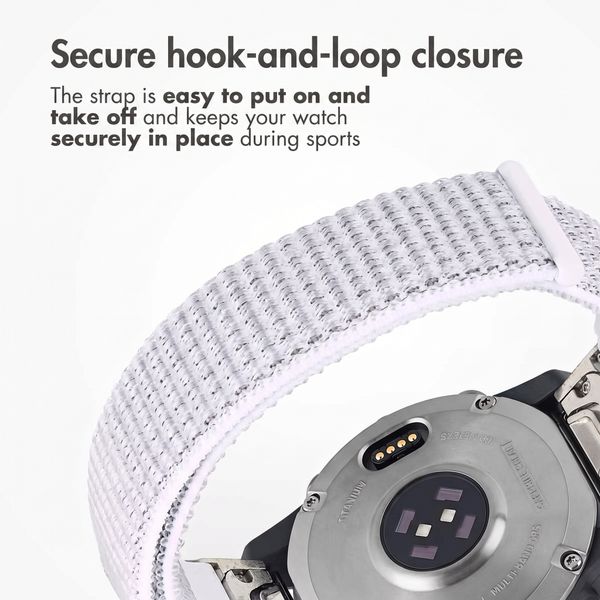 imoshion QuickFit® Nylon Band - Garmin 22 mm Connector - Size L/XL - White