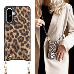 Selencia Nova Telefoonhoes met Koord en Pashouder Samsung Galaxy A36 / A56 - Leopard