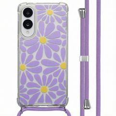 imoshion Design hoesje met koord Samsung Galaxy S25 Edge - Tropical Violet Flowers Connect