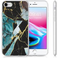 imoshion Design hoesje iPhone SE (2022 / 2020) / 8 / 7 / 6s - Marmer - Blauw