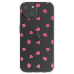 imoshion  Design hoesje iPhone 15 - Dusty Rose Connected Hearts