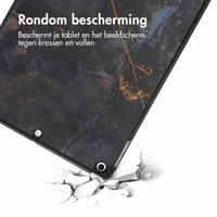 imoshion Design Trifold Bookcase Apple iPad 9 (2021) 10.2 inch / iPad 8 (2020) 10.2 inch / iPad 7 (2019) 10.2 inch - Black Marble