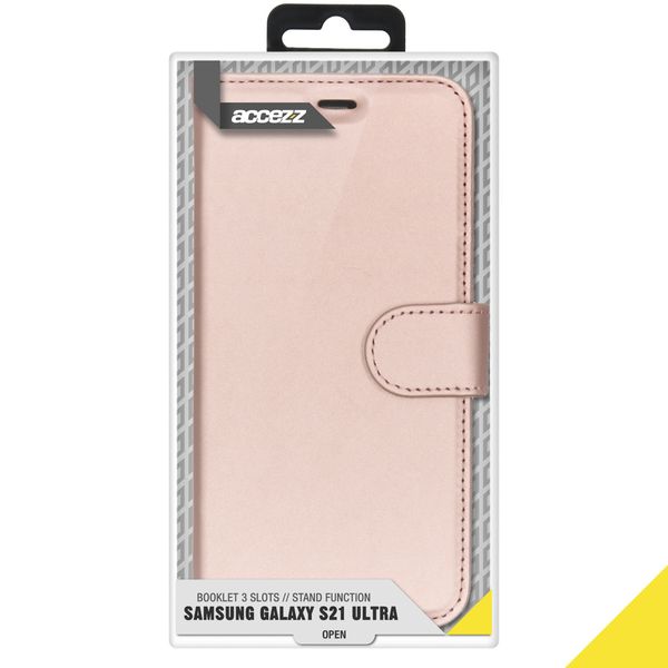 Accezz Wallet Softcase Bookcase Samsung Galaxy S21 Ultra - Rosé Goud