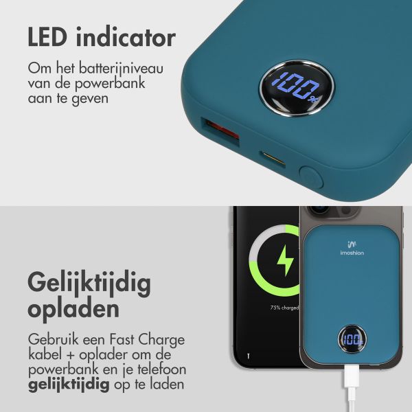 imoshion MagSafe Powerbank 10.000 mAh - Draadloze powerbank - Quick Charge en Power Delivery - Blauw