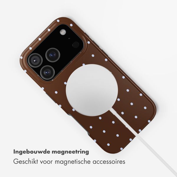 Selencia Vivid Backcover met MagSafe Apple iPhone 17 Pro - Happy Dots Chocolate