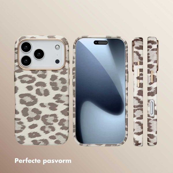 Selencia Sabi Backcover Panterprint met MagSafe Apple iPhone 17 Pro - Soft Ivory