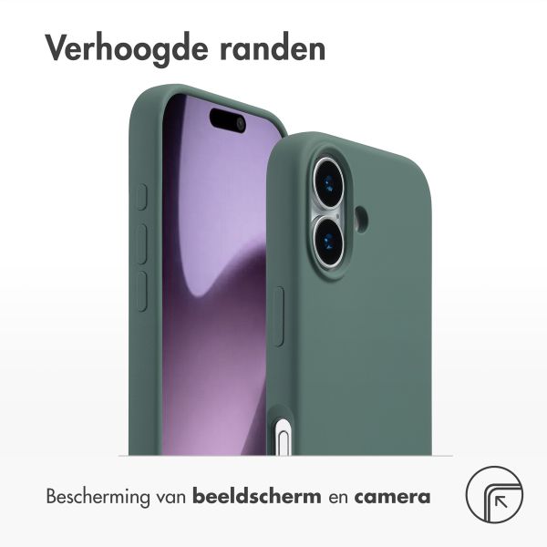 Accezz Liquid Silicone Backcover met MagSafe Apple iPhone 17 - Donkergroen