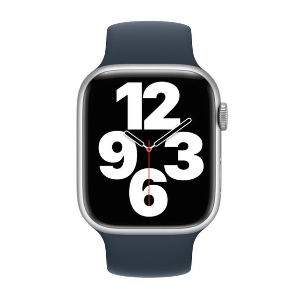 Apple Siliconen solobandje Apple Watch | 44/45/46/49 mm - Maat 8 - Storm Blue