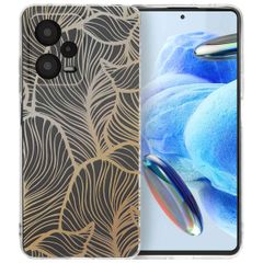 imoshion Design hoesje Xiaomi Redmi Note 12 Pro (5G) - Golden Leaves Transparant