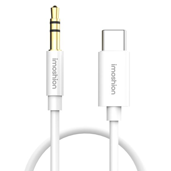 imoshion AUX kabel - 3,5 mm / Jack audio naar USB-C kabel - Male to USB-C - 1 meter - Wit