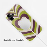 Selencia Vivid Backcover met MagSafe Apple iPhone 16 - Double Hearts Plum Fern