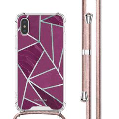 imoshion Design hoesje met koord Apple iPhone X / Xs - Bordeaux Graphic