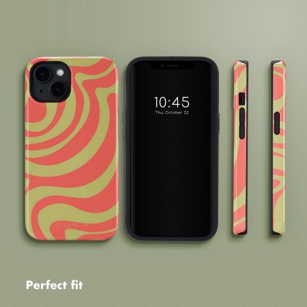 Selencia Vivid Back Cover with MagSafe Apple iPhone 14 - Wavy Swirl Orange Fern