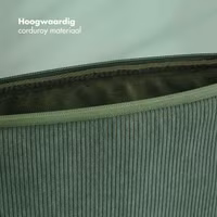 Selencia Corduroy Laptop hoes 15-16 inch - Laptopsleeve - Sage Green