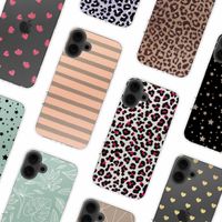 imoshion Design hoesje Apple iPhone 16 - Striped peach reverse