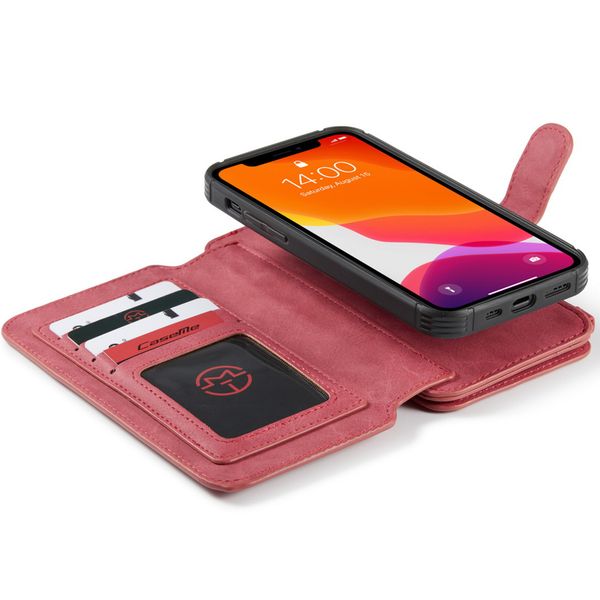 CaseMe Luxe 2 in 1 Portemonnee Bookcase iPhone 12 Pro Max - Rood