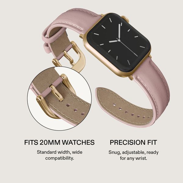 Burga Genuine Leather Band Apple Watch | 38/40/41/42 mm - Pillow Talk / Gold