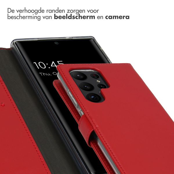 Selencia Echt Leren Bookcase Samsung Galaxy S23 Ultra - Rood