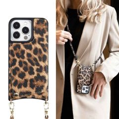 Selencia Nova Telefoonhoes met Koord en Pashouder Apple iPhone 13 Pro - Leopard