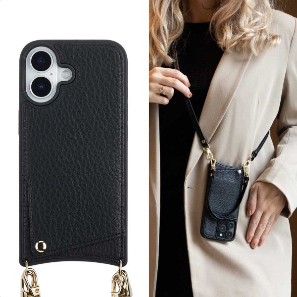 Selencia Nova Telefoonhoes met Koord en Pashouder Apple iPhone 17 - Zwart