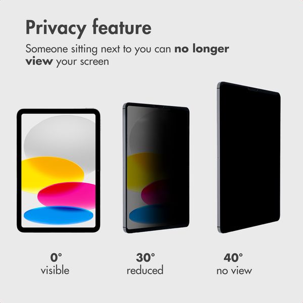 Accezz Magnetic privacy screen protector Apple iPad 9 (2021) 10.2 / iPad 8 (2020) 10.2 / iPad 7 (2019) 10.2 / Air 3 (2019) / Pro 10.5 (2017)
