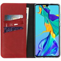 Selencia Echt Leren Bookcase Huawei P30 - Rood