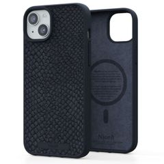 Njorð Collections Salmon Leather MagSafe Case iPhone 15 Plus - Black