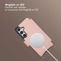 Selencia Riva Bookcase met MagSafe en Koord Samsung Galaxy S25 / S24 - Old Pink