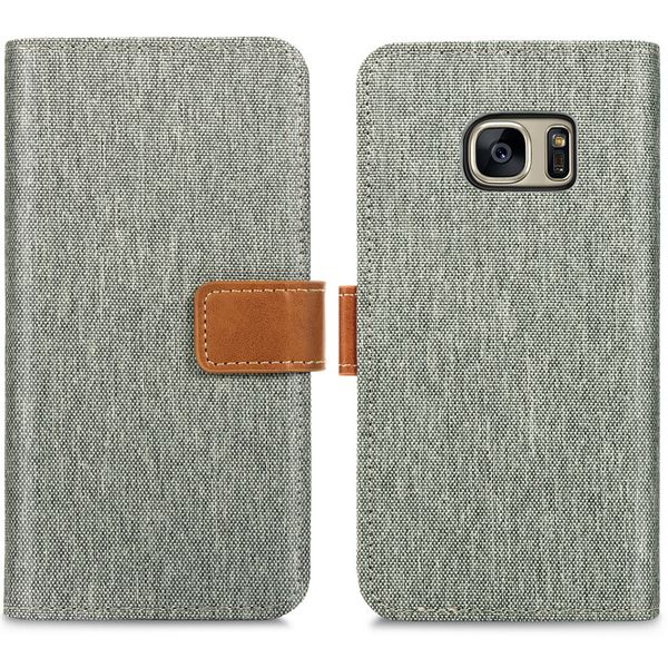 imoshion Luxe Canvas Bookcase Samsung Galaxy S7 - Grijs