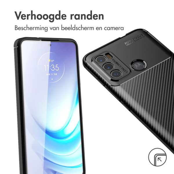 imoshion Carbon Softcase Backcover Motorola Moto G60 - Zwart